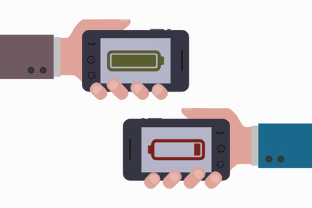 smartphone battery levelのイラスト素材