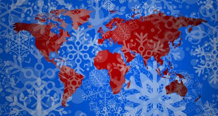 christmas world mapのイラスト素材