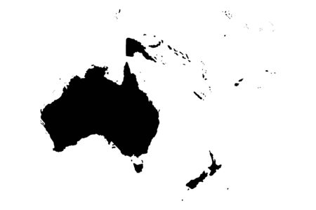 Oceania silhouette mapのイラスト素材