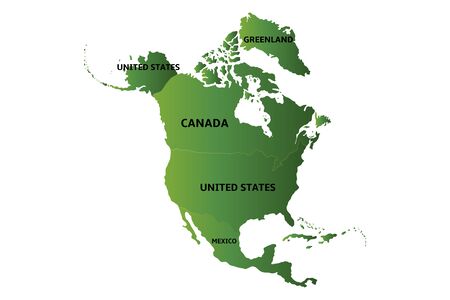 green map of north americaのイラスト素材