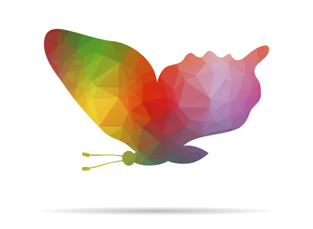 low poly fly butterflyのイラスト素材
