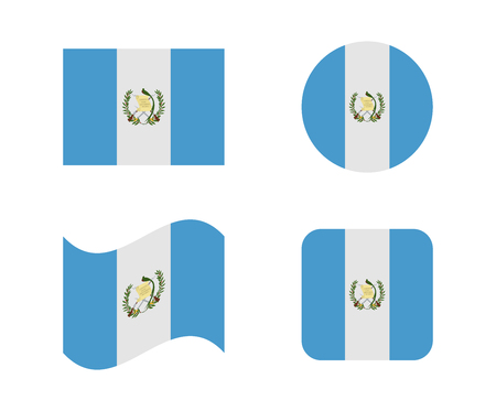 set 4 flags of guatemalaのイラスト素材