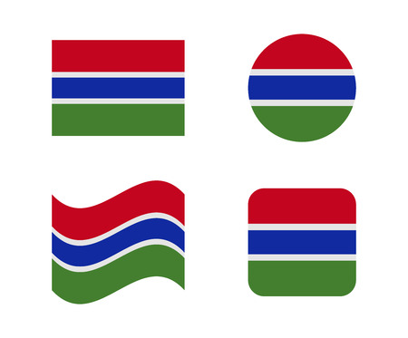 set 4 flags of gambiaのイラスト素材