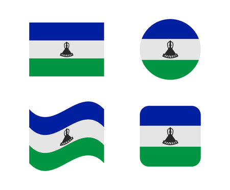 set 4 flags of lesotoのイラスト素材