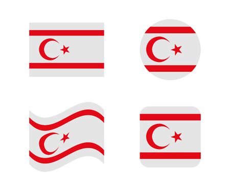 set 4 flags of northern cyprusのイラスト素材