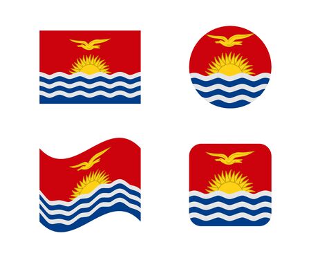 set 4 flags of kiribatiのイラスト素材