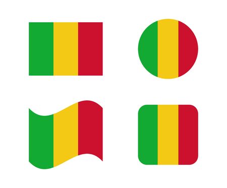 set 4 flags of maliのイラスト素材