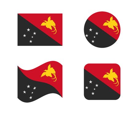 Set 4 flags of Papua New Guineaのイラスト素材