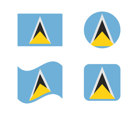 set 4 flags of saint luciaのイラスト素材