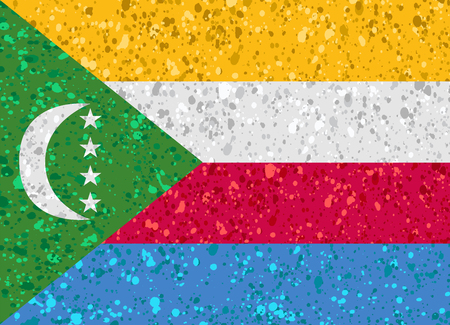 comoros flag grunge illustrationのイラスト素材