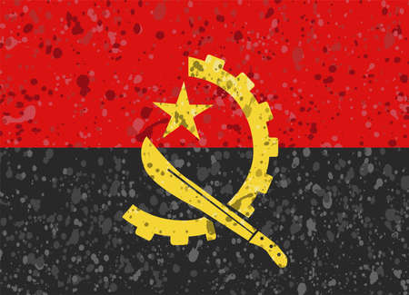 angola flag grunge illustrationのイラスト素材