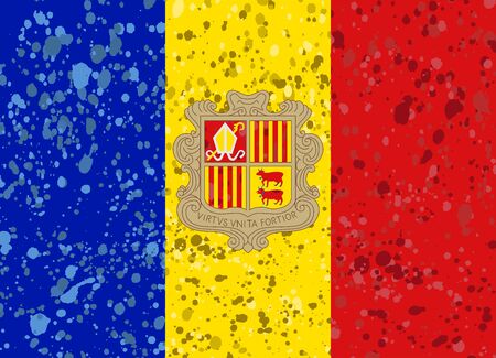 andorra flag grunge illustrationのイラスト素材