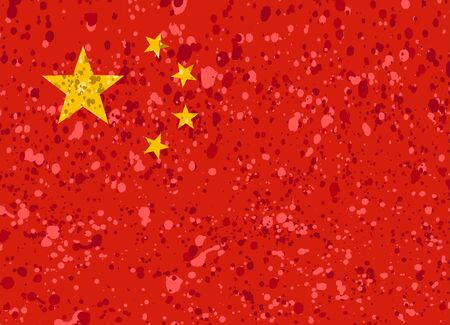 china flag grunge illustrationのイラスト素材