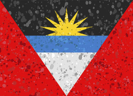 antigua flag grunge illustrationのイラスト素材
