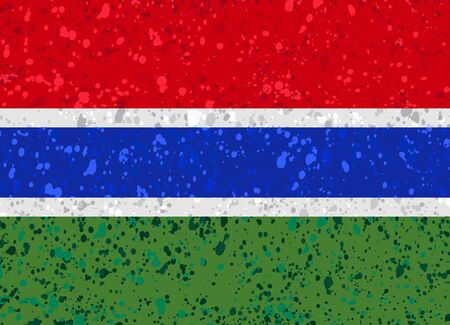 Gambia flag grunge illustrationのイラスト素材