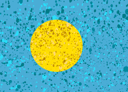 Palau Flag grunge illustrationのイラスト素材