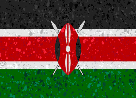 Kenya flag grunge illustrationのイラスト素材