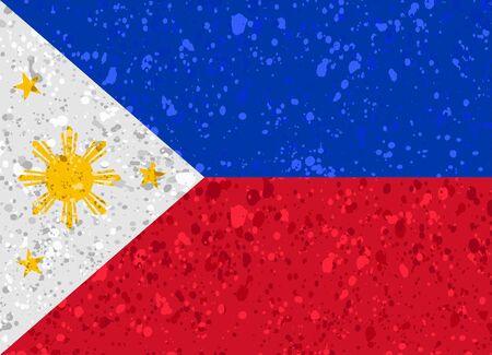 Philippines flag grunge illustrationのイラスト素材