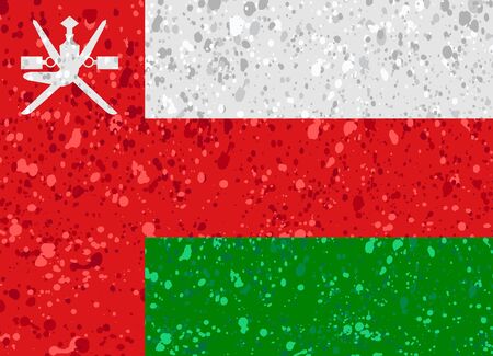 Oman flag grunge illustrationのイラスト素材