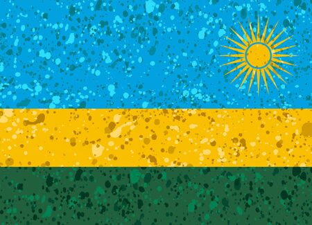 Rwanda flag grunge illustrationのイラスト素材