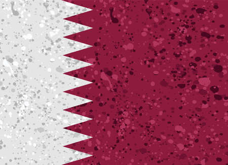 Qatar flag grunge illustrationのイラスト素材
