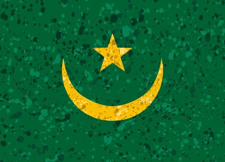 Mauritania flag grunge illustrationのイラスト素材