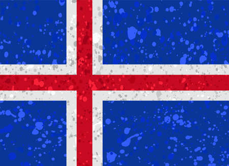 iceland flag grunge illustrationのイラスト素材