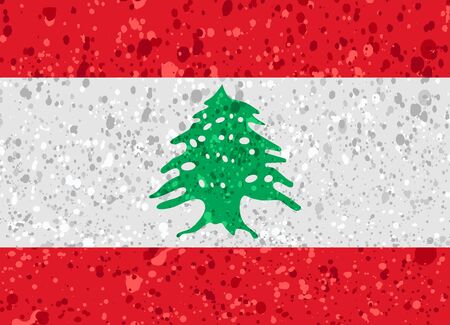 lebanon flag grunge illustrationのイラスト素材