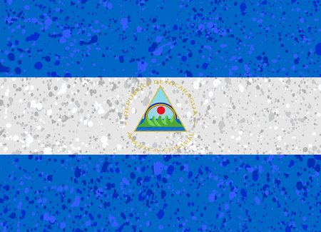 nicaragua flag grunge illustrationのイラスト素材