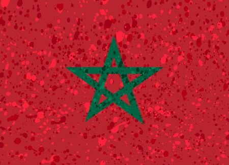 morocco flag grunge illustrationのイラスト素材