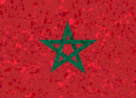 Illustration for morocco flag grunge illustration - Royalty Free Image