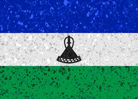 lesoto flag grunge illustrationのイラスト素材