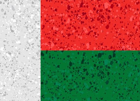 madagascar flag grunge illustrationのイラスト素材