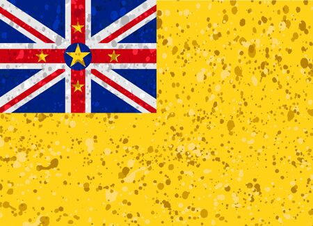 niue flag grunge illustrationのイラスト素材
