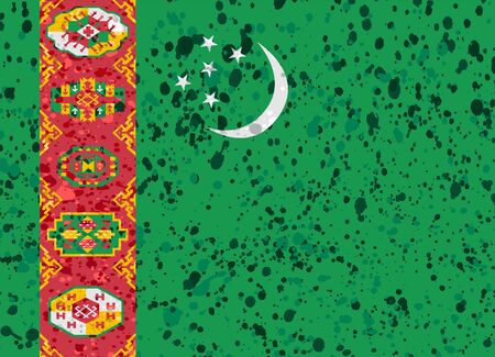 Turkmenistan flag grunge illustrationのイラスト素材