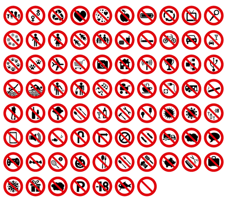 set 77 forbidden signalのイラスト素材