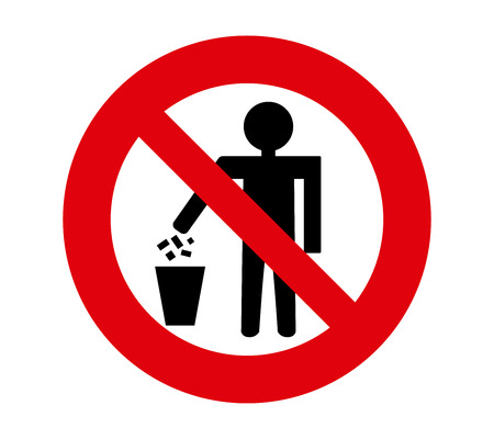 forbidden signal throw trashのイラスト素材