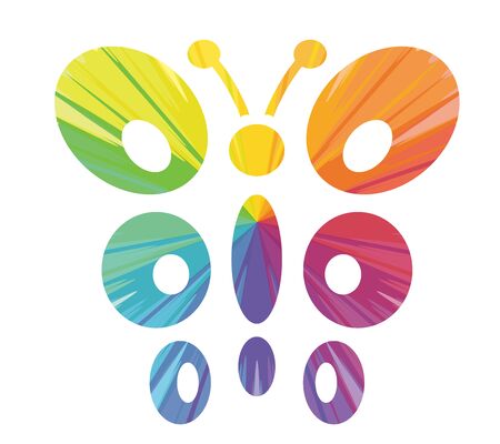 butterfly multicolored abstract iconのイラスト素材