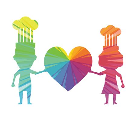 Love chef multicolored abstract iconのイラスト素材
