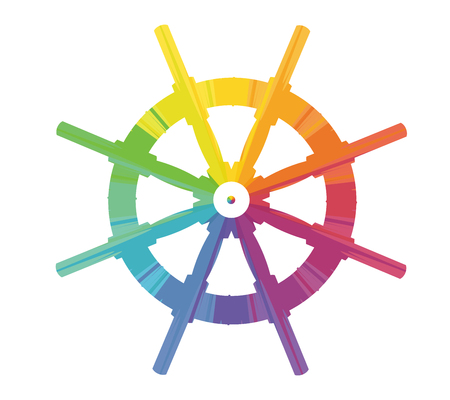 rudder multicolored abstract iconのイラスト素材