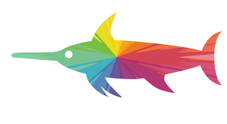 swordfish multicolored abstract iconのイラスト素材
