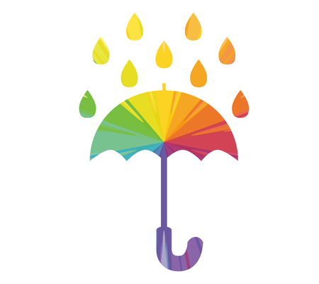 umbrella rain multicolored abstract iconのイラスト素材