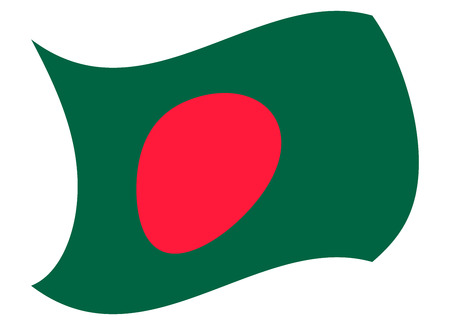 bangladesh flag moved by the windのイラスト素材