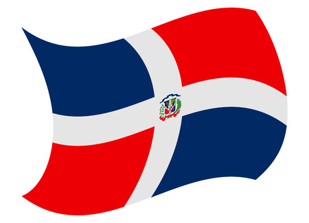 dominican rep flag moved by the windのイラスト素材