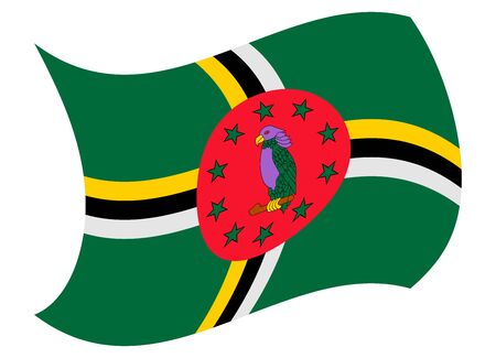 dominica flag moved by the windのイラスト素材