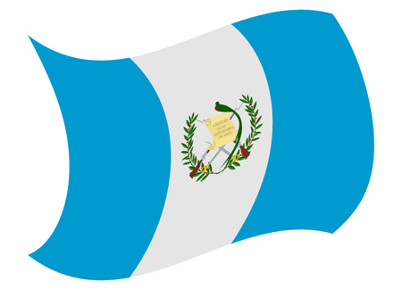 guatemala flag moved by the windのイラスト素材