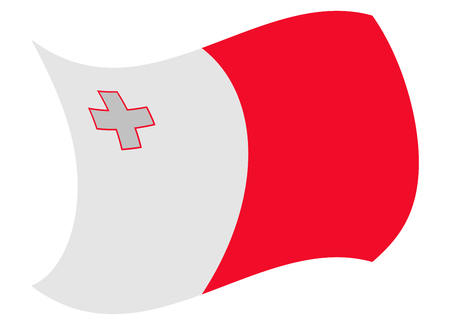 malta flag moved by the windのイラスト素材