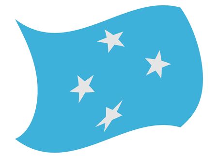 micronesia flag moved by the windのイラスト素材