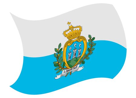 san marino flag moved by the windのイラスト素材