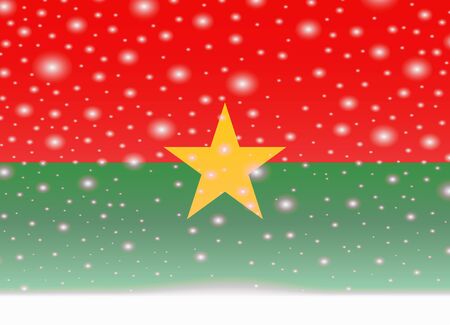 burkina flag on christmas backgroundのイラスト素材